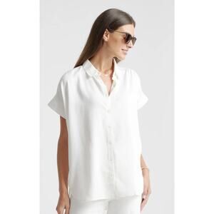 Quince NWT Vintage Wash Tencel Camp Shirt In White Size XS